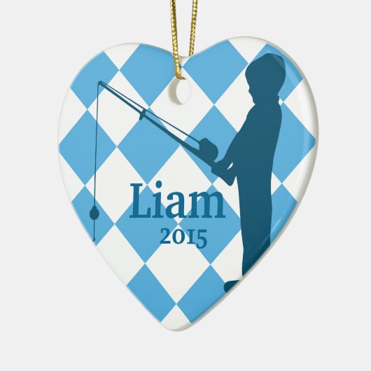 小さい男の子の行った採取 セラミックオーナメント (左)