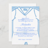 小さい男の子の青い《キリスト教》洗礼式や命名式の招待状 招待状 (正面/裏面)