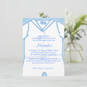 小さい男の子の青い《キリスト教》洗礼式や命名式の招待状 招待状 (スタンド正面)