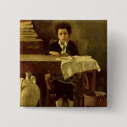 小さい男生徒、か貧しい男生徒 缶バッジ (正面)