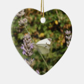 小さい白またはキャベツ白の蝶 セラミックオーナメント (右)