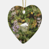 小さい白またはキャベツ白の蝶 セラミックオーナメント (左)