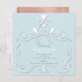 小さい皇族の青い写真の誕生の発表 案内状 (正面/裏面)