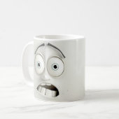 小さい目皮肉顔3Dマグカップラッピング コーヒーマグカップ (正面左)