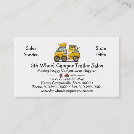 小さい破損の低下のキャンピングカー 名刺 (正面)