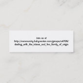 小さい系譜DWILカード- スキニー名刺 (裏面)