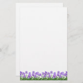 小さい紫色のアイリスによっては文房具が開花します 便箋 (正面/裏面)