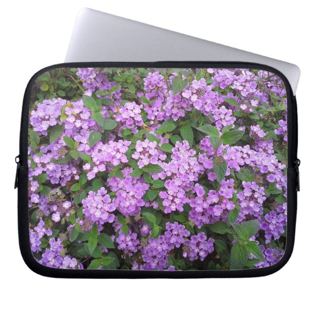 小さい紫色の花 ラップトップスリーブ (正面)