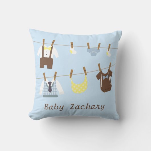 小さい紳士の男の赤ちゃん部屋の装飾 クッション (正面)