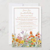 小さい結婚小型カラフルの野生の花 招待状 (正面)