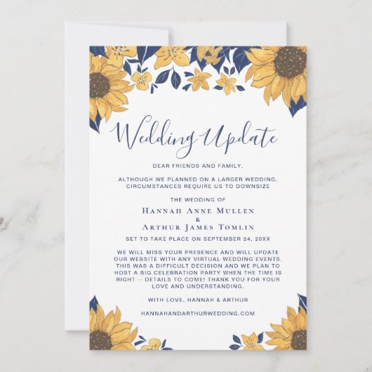 小さい結婚方のひまわりフローラ 案内状 (正面)