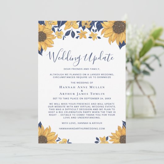 小さい結婚方のひまわりフローラ 案内状 (スタンド正面)