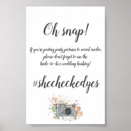 小さい結婚方のハッシュタグブライダルシャワー ポスター