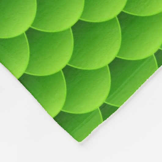 小さい緑の魚スケールパターン フリースブランケット (角)