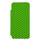 小さい緑の魚スケールパターン INCIPIO iPhoneウォレットケース (フォリオ 正面)