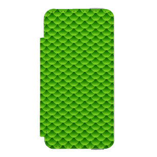 小さい緑の魚スケールパターン iPhone SE/5/5sウォレットケース