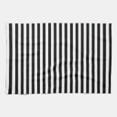 小さい縦の黒のストライプ キッチンタオル (横)