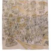 小さい老婦人の米国の地図(漫画) シャワーカーテン (正面)