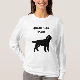 小さい舌を搭載する黒いラブラドール Tシャツ