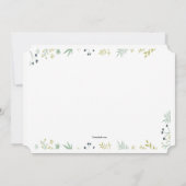 小さい花の写真の誕生の発表 案内状 (裏面)