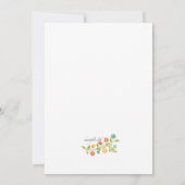 小さい花の写真の誕生の発表 案内状 (裏面)