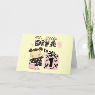 小さい花型女性歌手の第1誕生日のTシャツおよびギフト カード