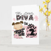 小さい花型女性歌手の第2誕生日のTシャツおよびギフト カード (黄色い花)