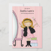 小さい花型女性歌手の誕生日の招待状 招待状 (正面)