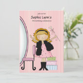 小さい花型女性歌手の誕生日の招待状 招待状 (スタンド正面)