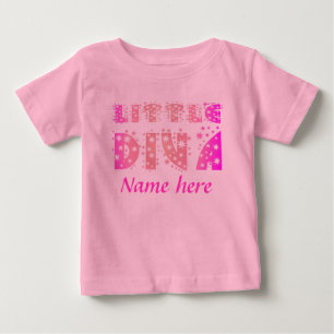 小さい花型女性歌手は(1)、ここに示します ベビーTシャツ