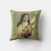 小さい花w/pinkのバラが緑化するSt.テレーズ クッション (裏面)