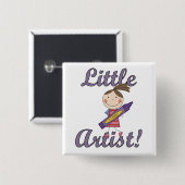 小さい芸術家のTシャツおよびギフト 缶バッジ (正面&裏面)