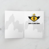 小さい英雄のスーパーヒーローのバースデー・カード カード (内部)