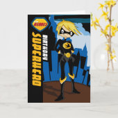 小さい英雄のスーパーヒーローのバースデー・カード カード (黄色い花)