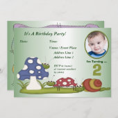 小さい虫のカスタムな誕生日のパーティの招待状 招待状 (正面/裏面)