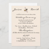 小さい蜂の素朴な結婚式招待状 招待状 (正面/裏面)