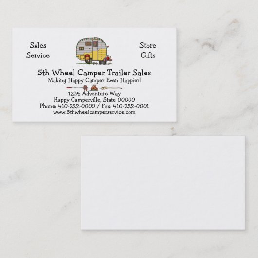 小さい西部のキャンピングカートレーラーM 名刺 (正面/裏面)