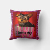 小さい買物客のヨークシャーテリア クッション (裏面)