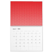 小さい赤と白正方形の背景 カレンダー (3月 2026)