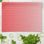 小さい赤と白正方形の背景 キッチンタオル (折り畳み)