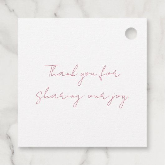 小さい足の指。大きな喜び。女の子だ。 フェイバータグ (裏面)