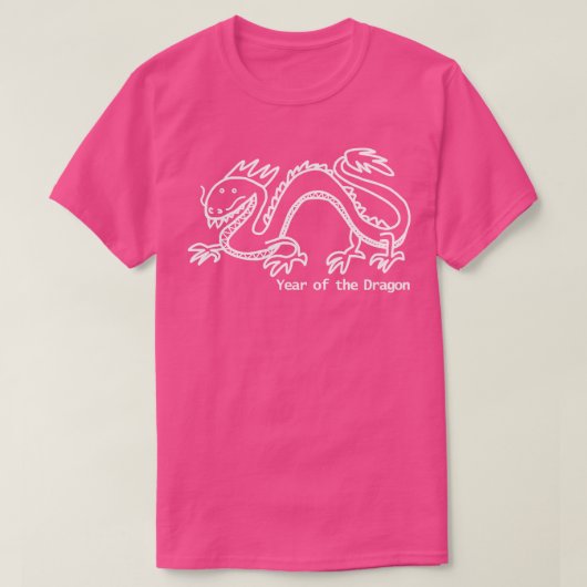 小さい辰年の白い線 Tシャツ (デザイン正面)