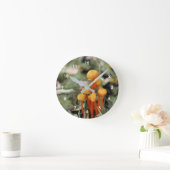 小さい野生のオレンジのキノコの自然 ラウンド壁時計 (ホーム)