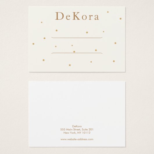 小さい金ゴールドスタースヘアクリップバレットディスプレイカード (正面&裏面)