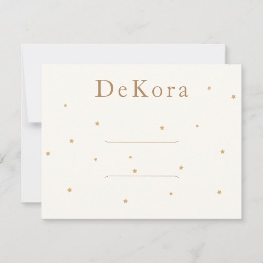 小さい金ゴールドスタースヘアクリップバレットディスプレイカード ノートカード (正面)