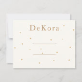 小さい金ゴールドスタースヘアクリップバレットディスプレイカード 招待状 (正面)