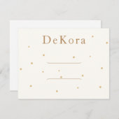 小さい金ゴールドスタースヘアクリップバレットディスプレイカード 招待状 (正面/裏面)