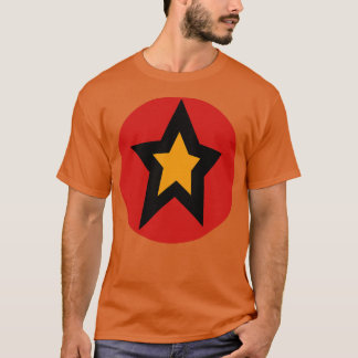 小さい金ゴールド赤い円グラフィック Tシャツ