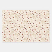 小さい開花の水色パターン ラッピングペーパーシート (正面)