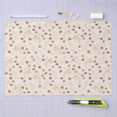 小さい開花の水色パターン 薄葉紙 (クラフト)